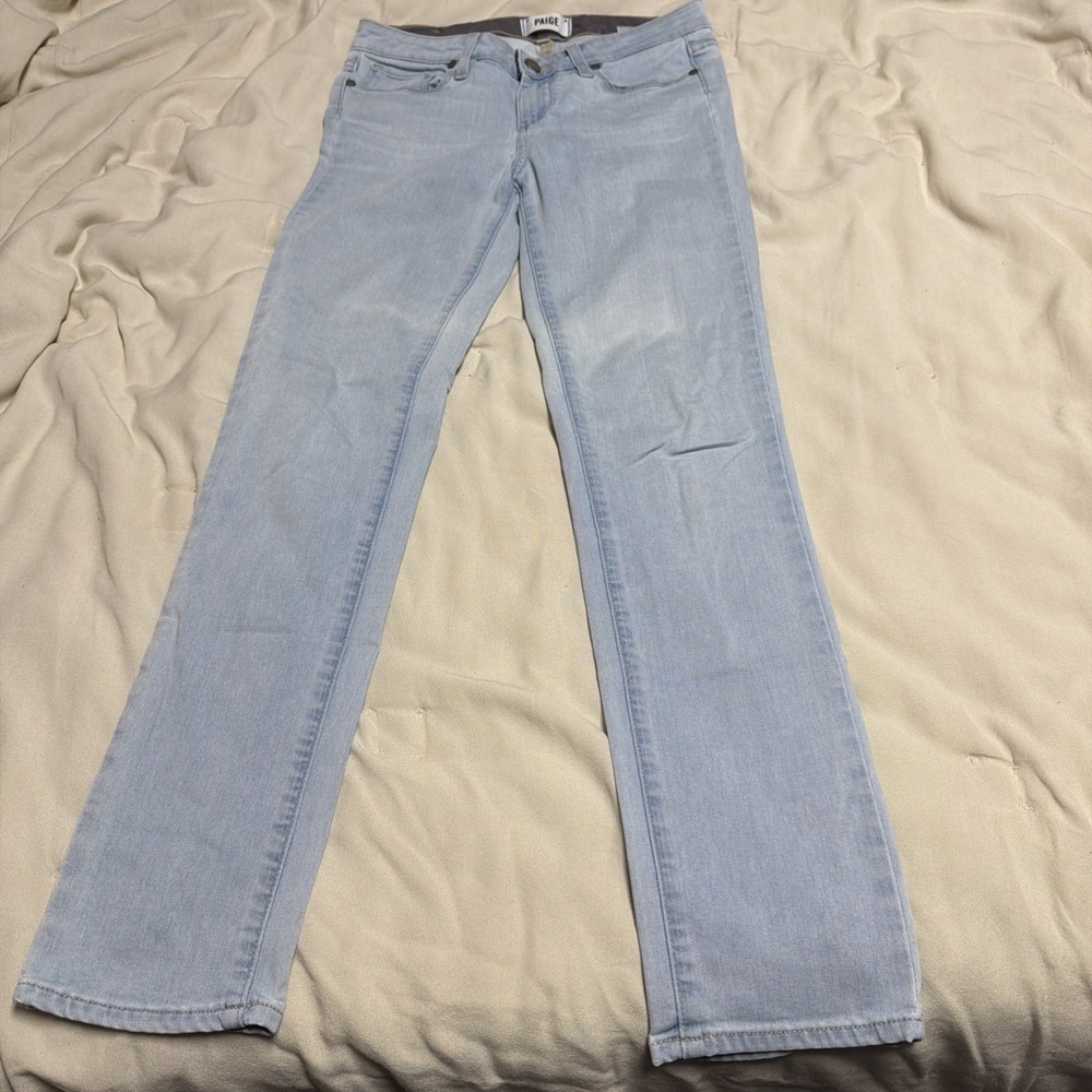 Paige Skyline Ankle Peg Skinny Jeans Blue Light Wash Size 25